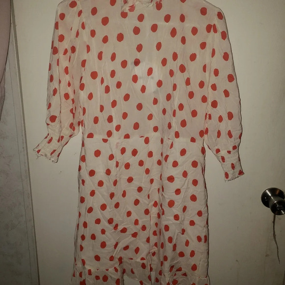Rixo ruffle wrap dress polka dot large 12 14 - Picture 4 of 13